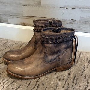 Bed Stu Brown Leather Ankle Boots